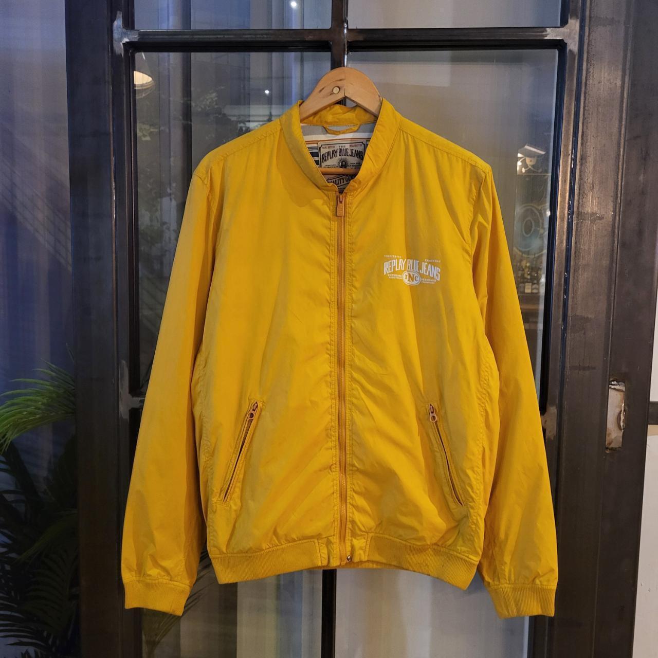 WDB008 - Vintage Retro Replay Yellow Essential Bomber Lightweight Windbreaker Full zip up jacket #y2k #replay #bomberjacket #featival