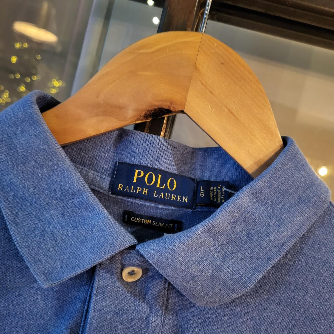 POL210 - Vintage Ralph Lauren Blue Polo Shirt Short Sleeve collared button up top #Y2K #preppy #chiefkeef #golf #oldmoney