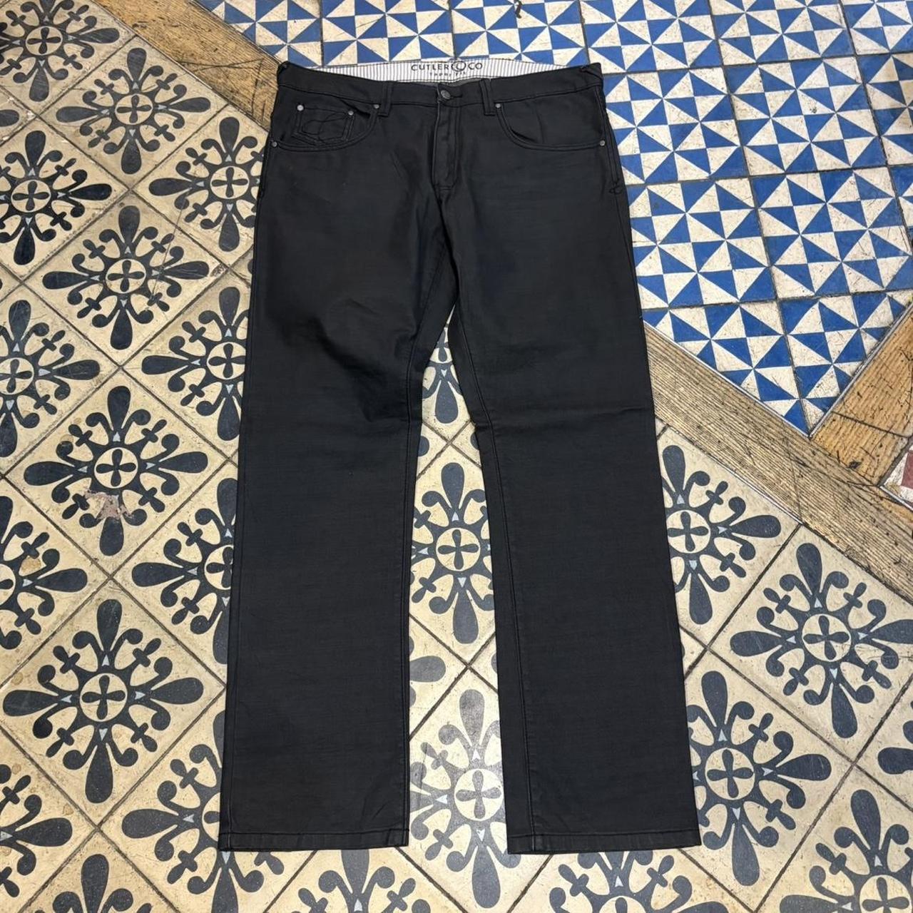 TRW368 - Vintage retro essential Cutler Co Blacl Wash Denim tapered straight Jeans Trousers pants casual workwear skate #denim #tapered #cutlerco #y2k