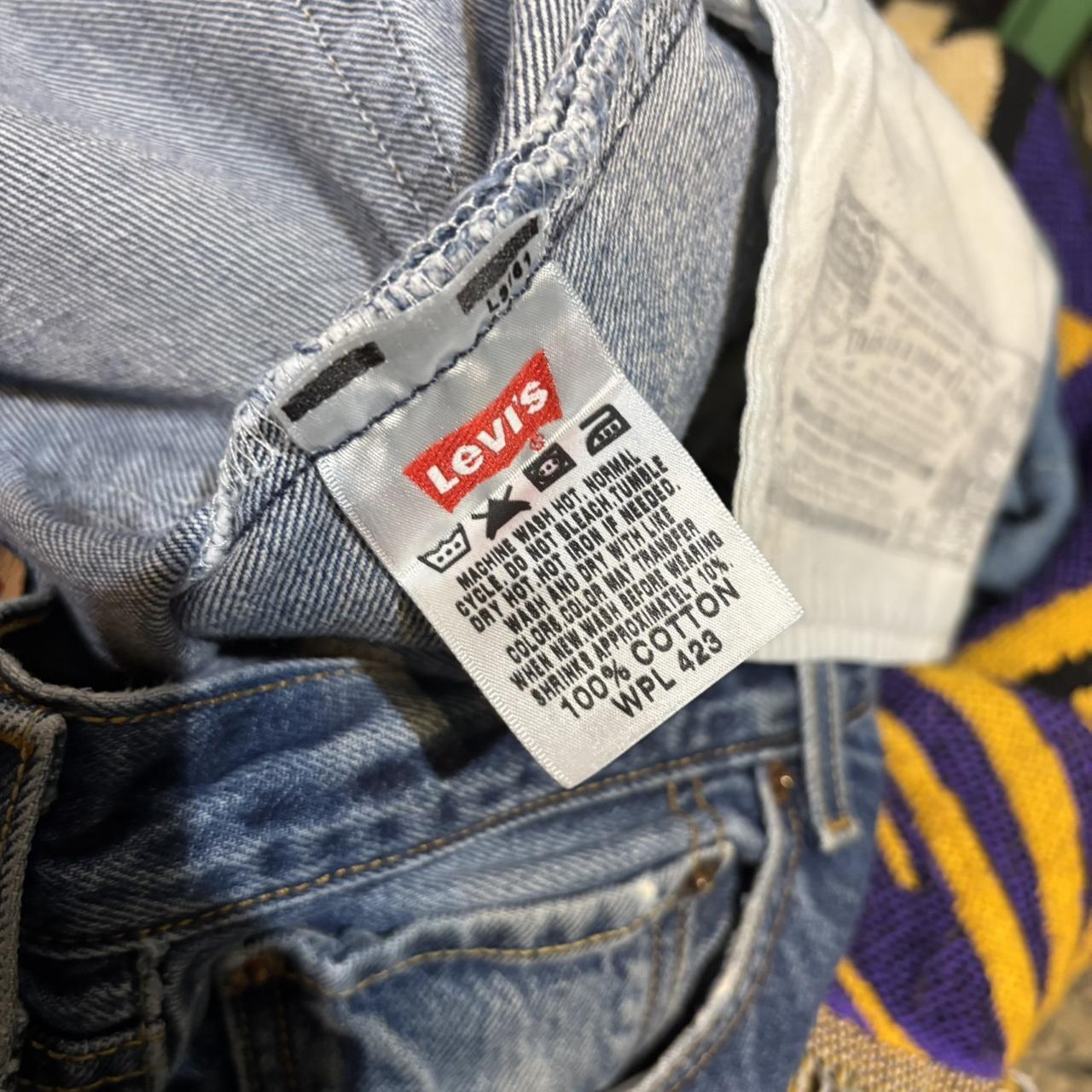 TRW330-P - Vintage retro essential Baggy Overszied Levi's 501 Blue Wash Denim Jeans Trousers pants with embroidered label carpenter casual workwear wide leg skate 90s Y2K style #Baggy #hiphop #skater #carpenter #