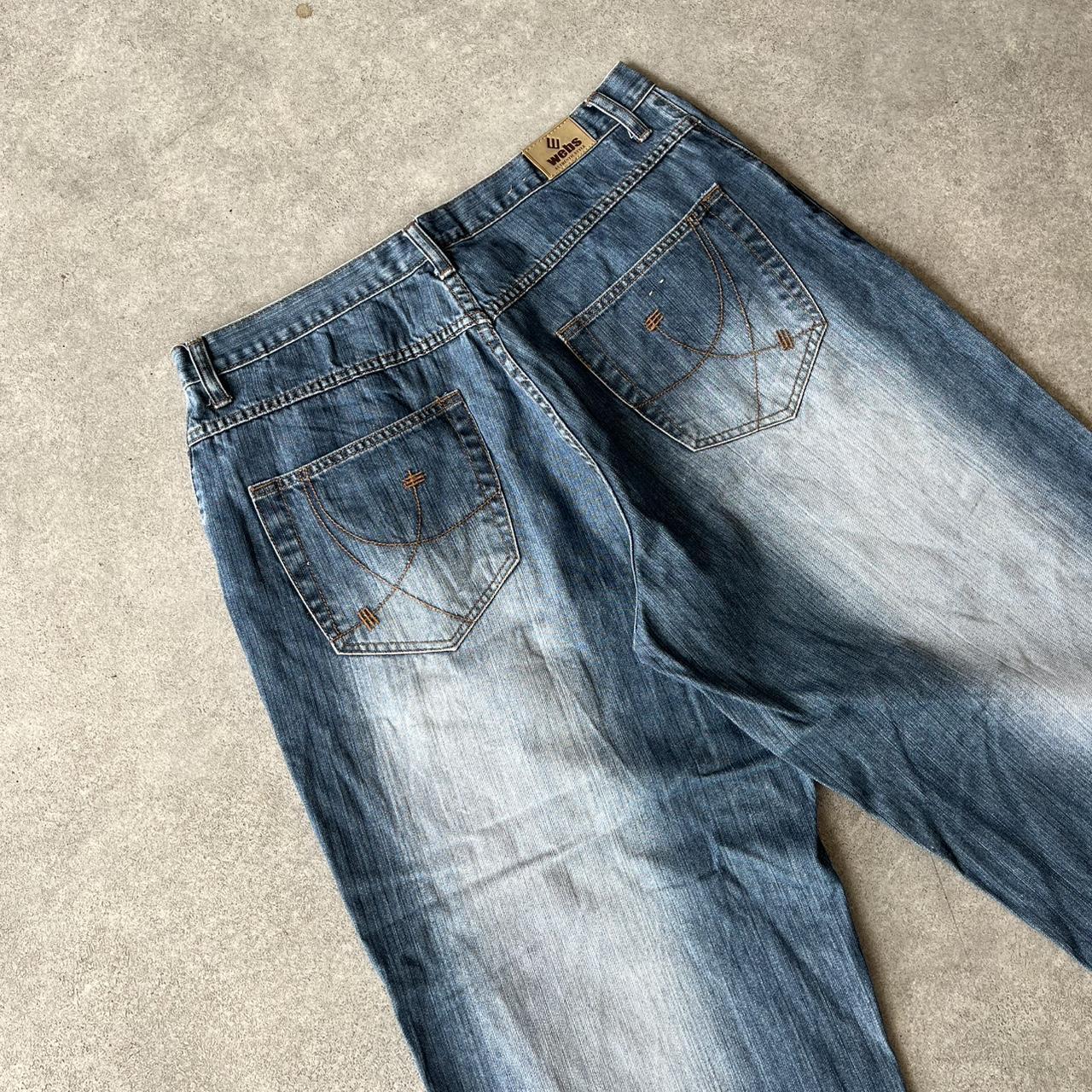 Webs Y2K Dark Wash Embroidered Denim 3/4 Jorts