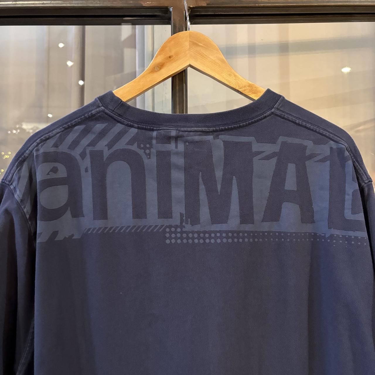 Vintage Animal T shirt Mens XXL Navy Blue Graffiti Style Box Logo Graphic Print Skate Surf Tee Top 90s Y2K 00s
