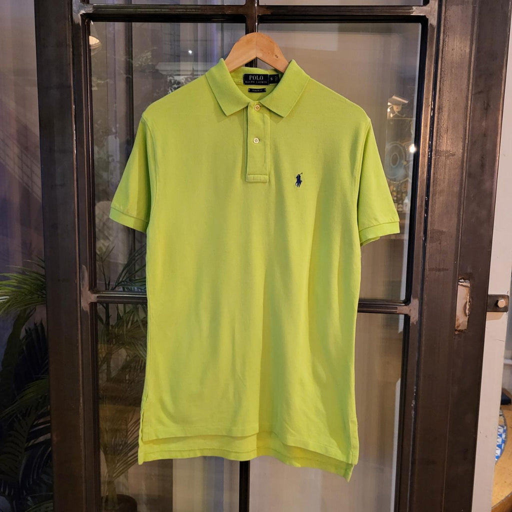 POL134 - Vintage Ralph Lauren Lime Green Polo Shirt Short Sleeve collared button up top #Y2K #preppy #chiefkeef #golf