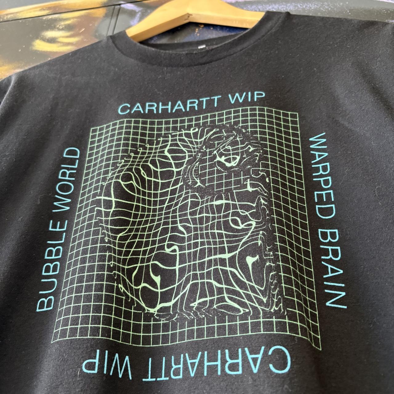 Carhartt WIP T shirt Mens Large Black Grid C Distorted Matrix Pattern Graphic Print Streetwear SkateTee Top Y2K