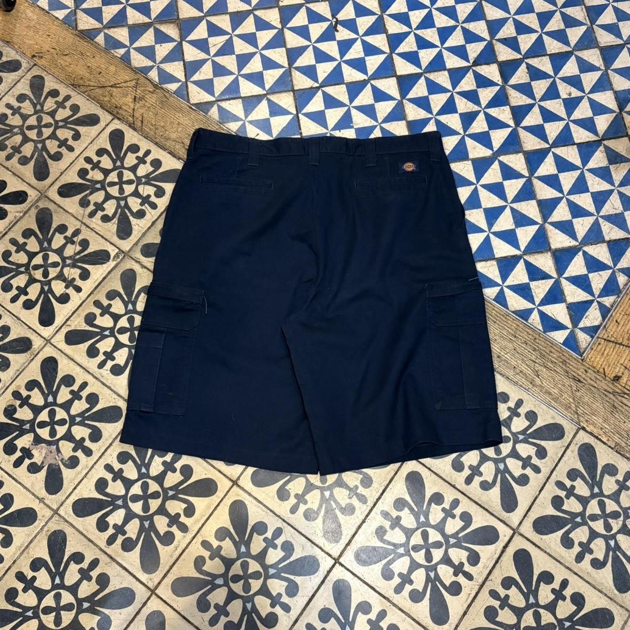 JRT111 - Vintage Retro Essential Navy Dickies Shorts Jorts with detailed patch Logo carpenter workwear #hiphop #90s #jorts #skater