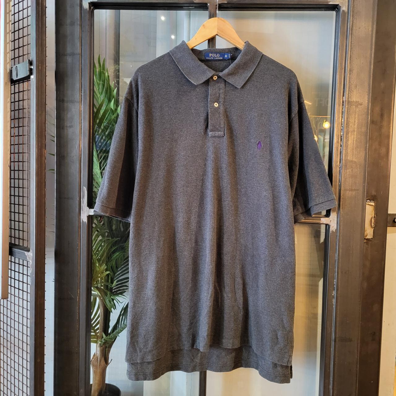 POL017 - Vintage Ralph Lauren Grey Polo Shirt Short Sleeve collared button up top #Y2K #preppy #chiefkeef