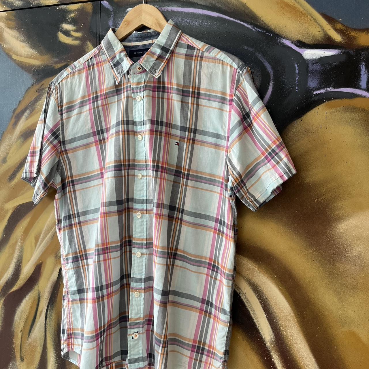 Checkered Short Sleeve Button Up Shirt