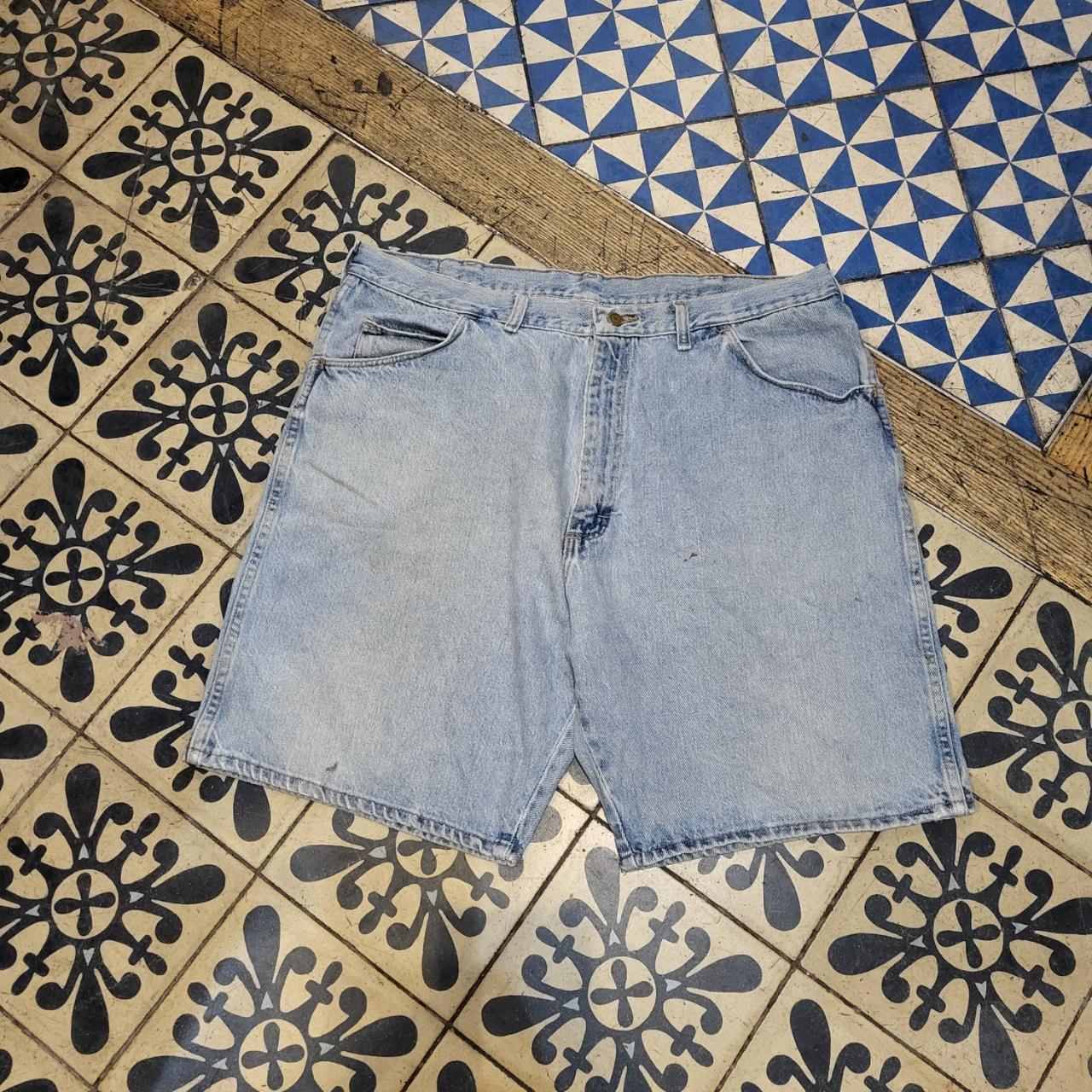 JRT301 - Vintage Retro Wrangler Light Blue Wash Denim Shorts Jorts #jorts #wrangler #skater #hiphop #y2k