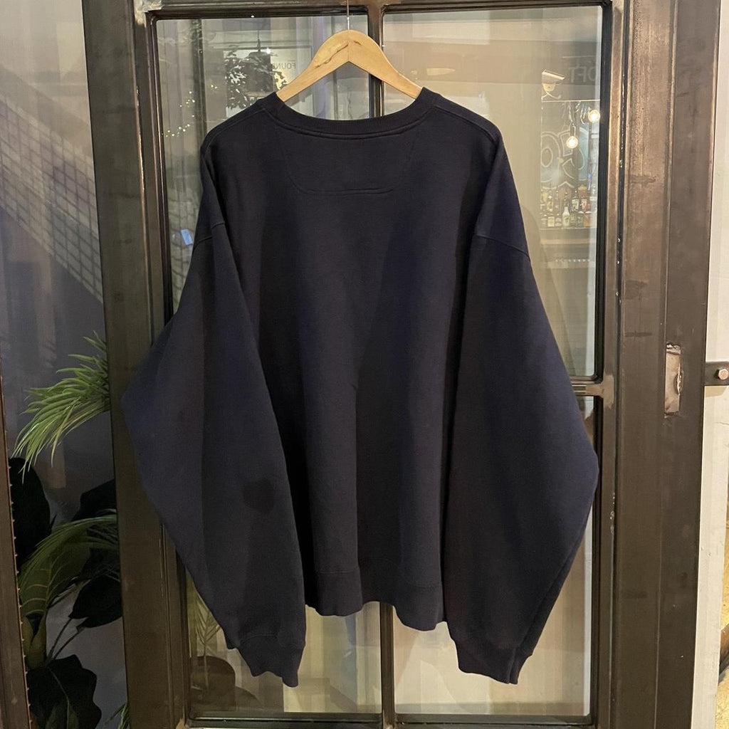 SWT434 - Vintage Retro Essential Navy Champion Crewneck Jumper Sweatshirt with small chest embroidered logo #90s #sportswear #essential #champion #y2k