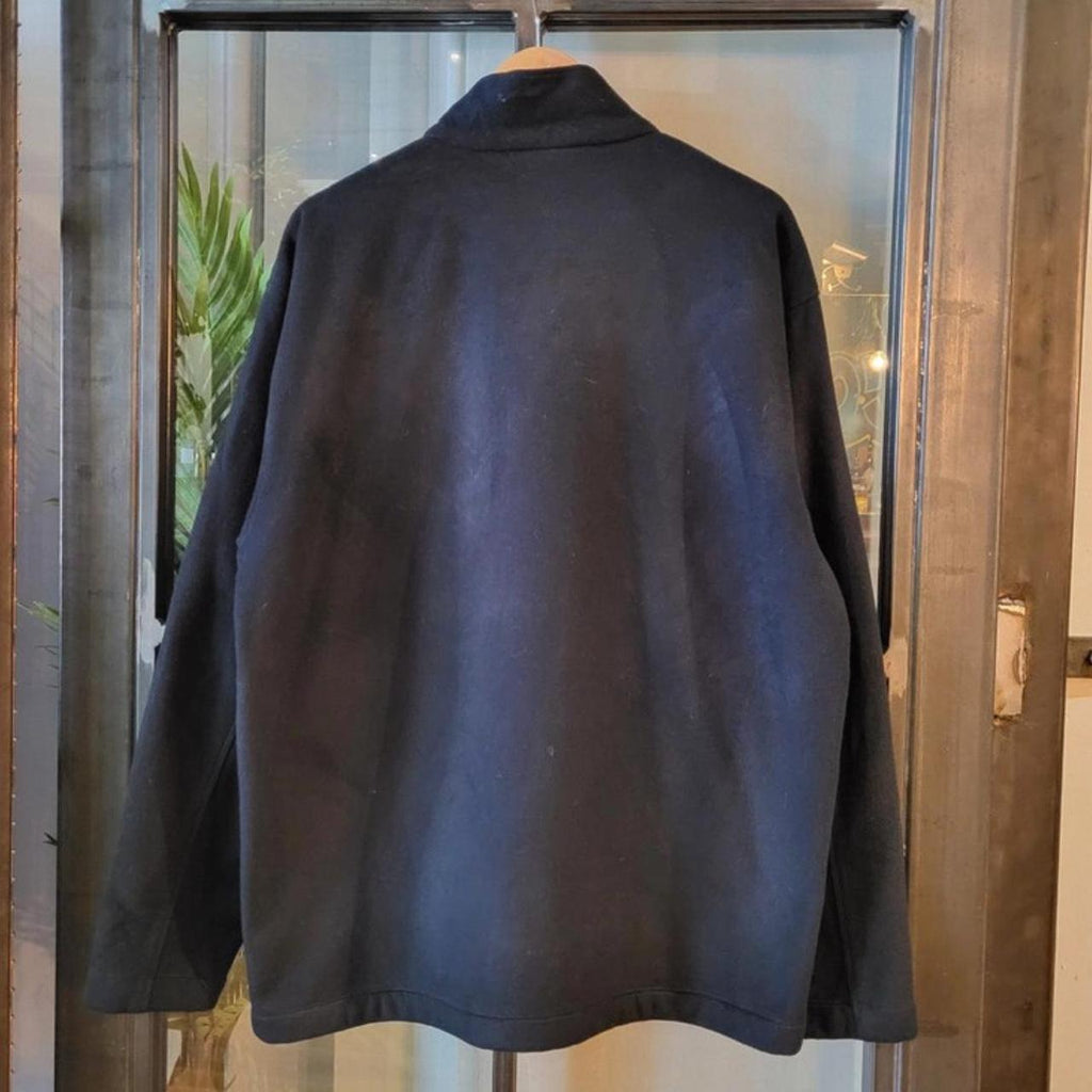 FLC402 - Vintage essential retro black Patagonia full zip up synchilla fleece sweatshirt pullover with small spellout logo