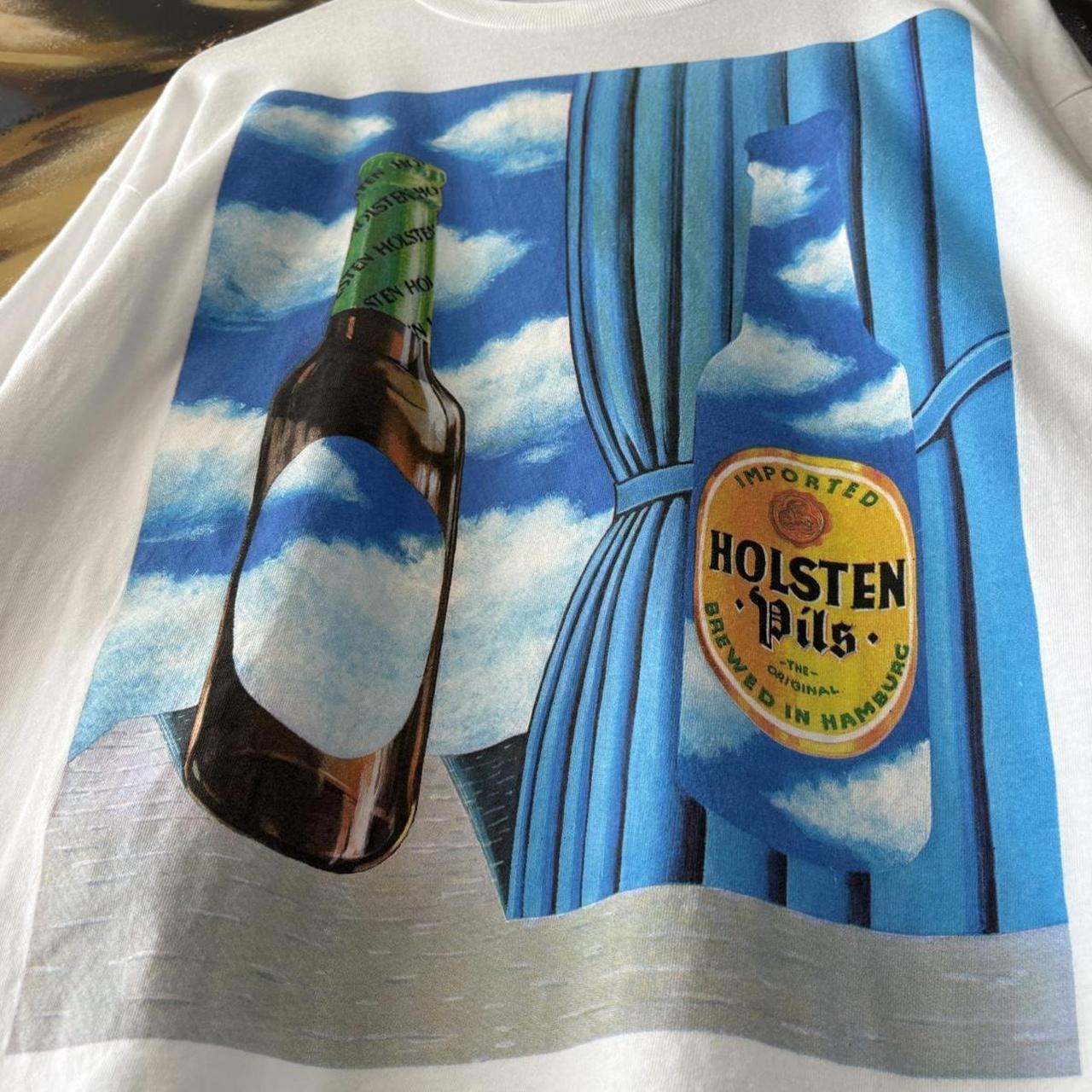 Vintage Holsten Pils T Shirt Mens XL White Beer Graphic Single Stitch Promo Alcohol Tee Top 90s Y2K