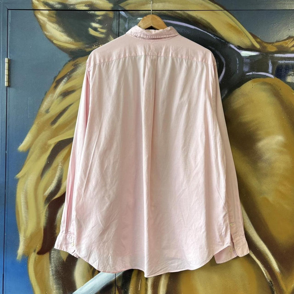 Vintage Polo Ralph Lauren Oxford Shirt Mens XL Pastel Pink Button Down Pony Logo Cotton Top 90s Y2K