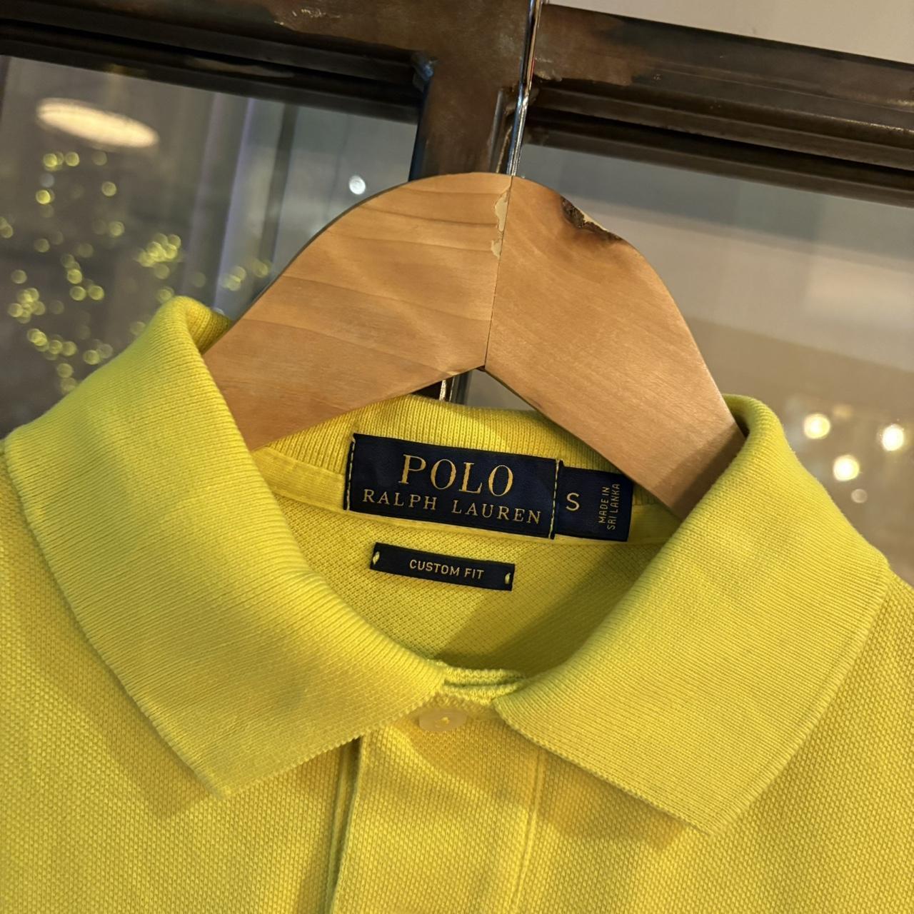 POL309 - Vintage Retro Ralph Lauren Plain Yellow Polo Shirt Short Sleeve collared button up top #Y2K #preppy #chiefkeef #oldmoney #ralphlauren