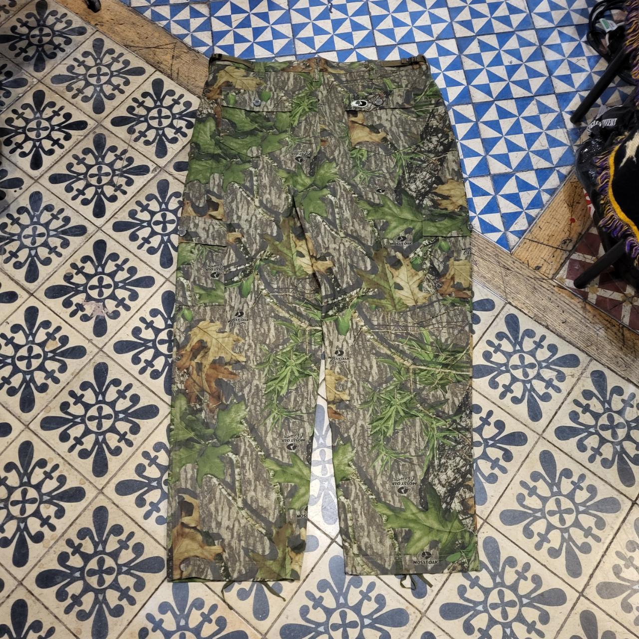 RTB058P - Vintage retro essential woodland RealTree adjustable cargos camo camouflage Carpenter Pants Trousers Jeans embroidered bottoms wide bagg straight leg hip hop skater 90s y2k workwear style