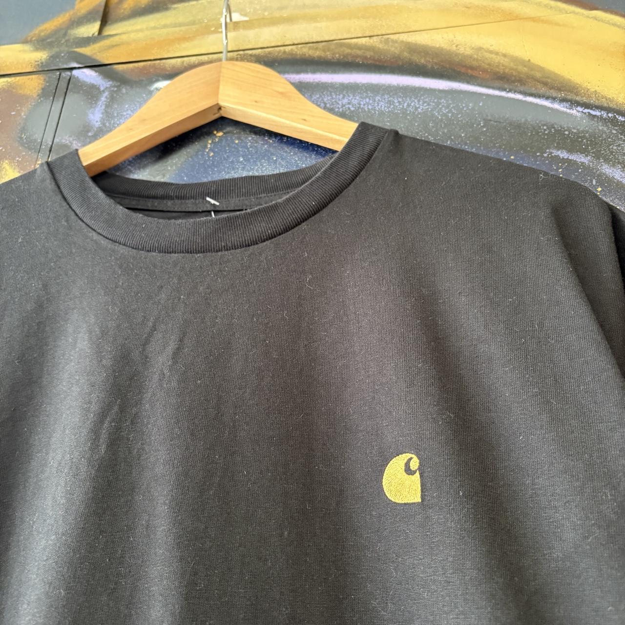 Carhartt WIP T shirt Mens Large Black Chase Minimal Plain Essential Workwear Tee Top 90s Y2K 00s