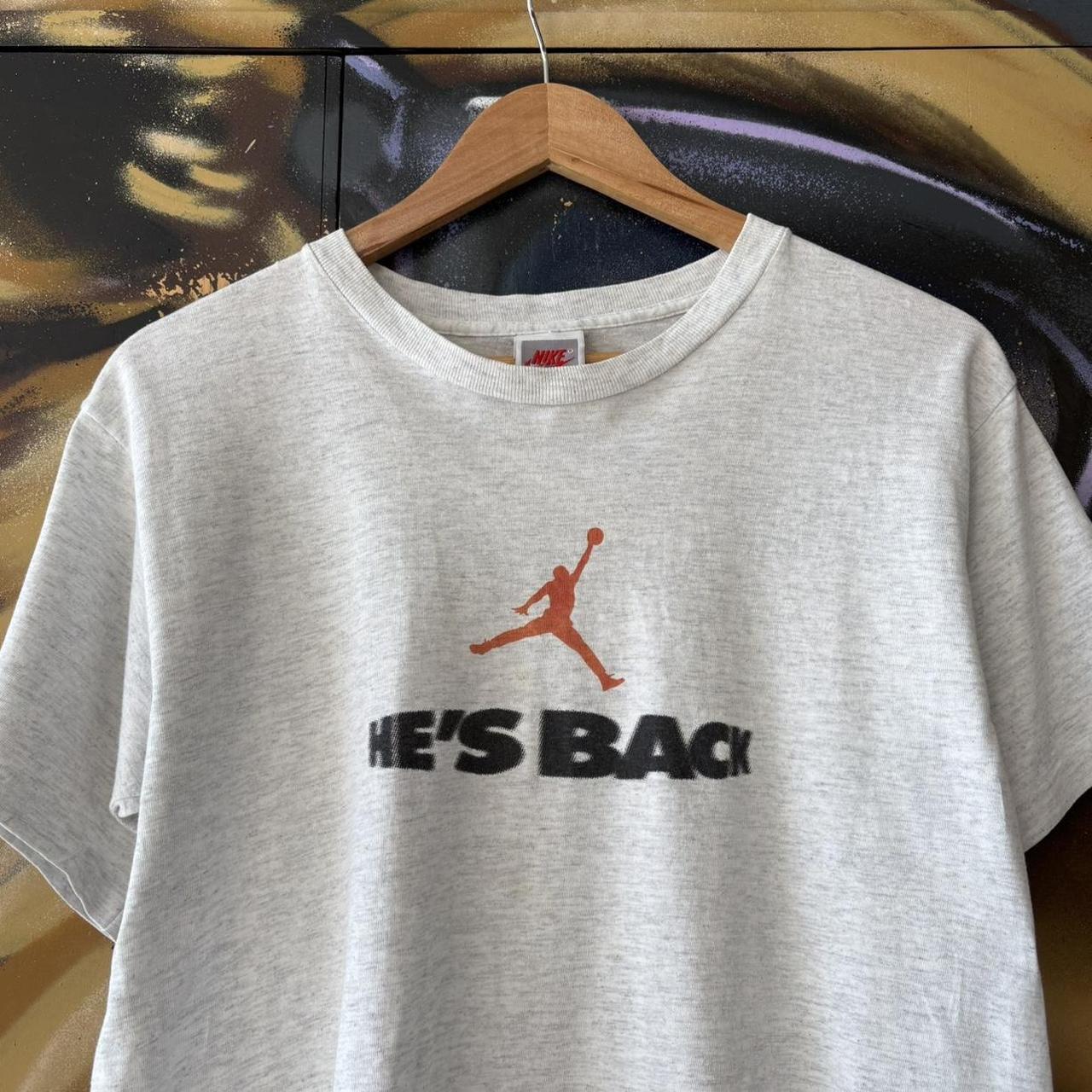 Vintage Nike Jordan T Shirt Tee Mens Small Grey Single Stitch Jumpman Graphic Print Logo NBA 90s Y2K