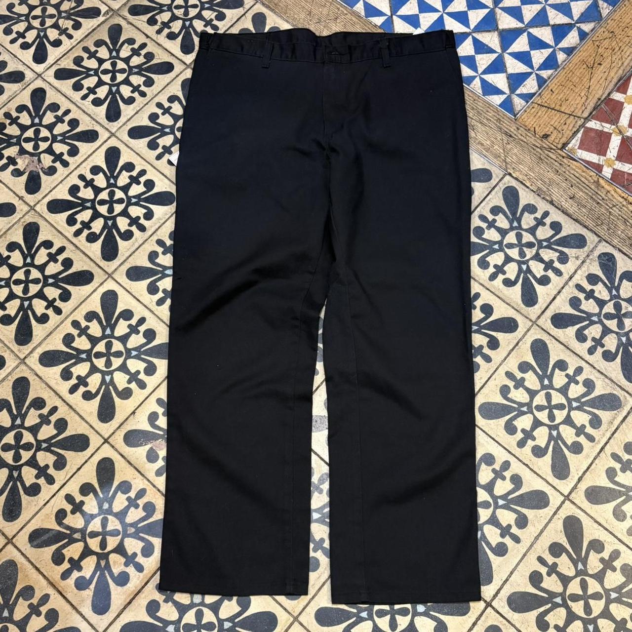 BR1011DW-P - Vintage retro essential Black Dickies Straight Leg Trousers pants casual workwear with elasticated waistband #skater #utility #workwear #straightleg #dickies