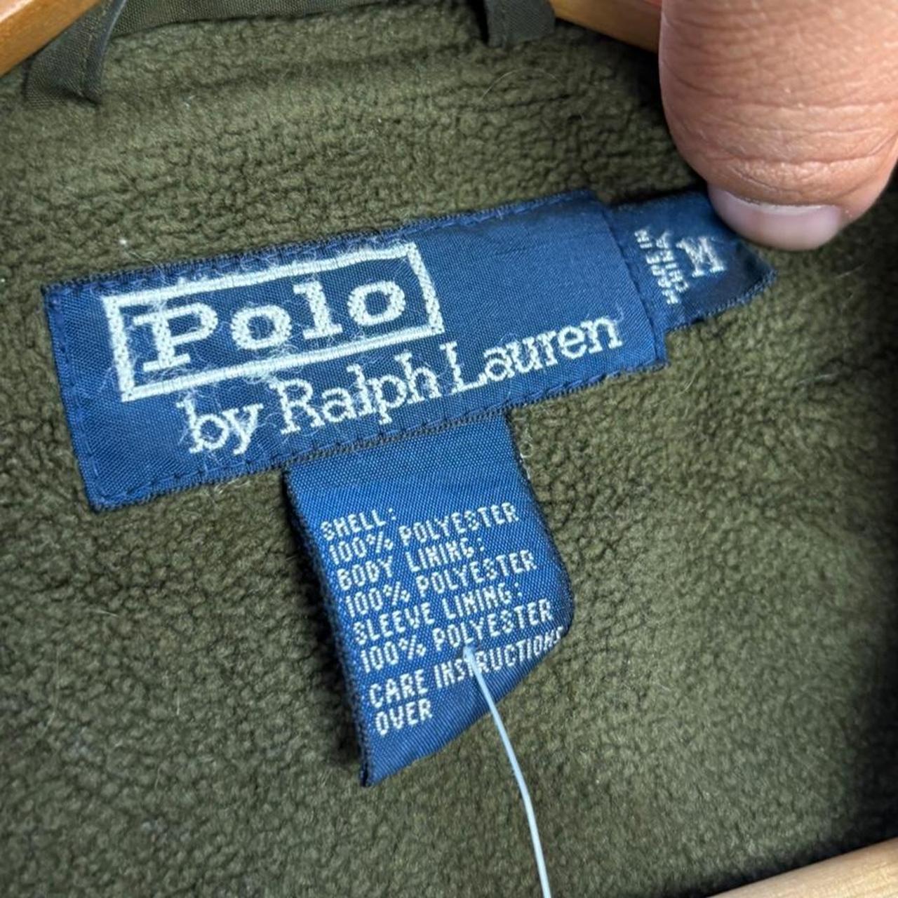 Vintage Ralph Lauren Jacket Mens Medium Army Green Harrington Preppy Pony Logo Collared Full Zip Up Top Y2K 90s