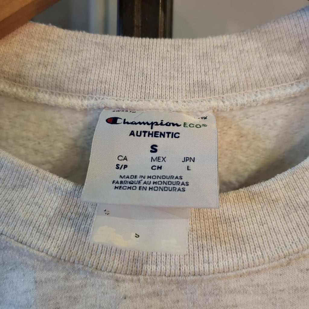 SWT095 - Vintage retro grey essential Champion SMS Certified Post script graphic print sweatshirt jumper crewneck #champiom #casual #graphicprint