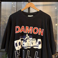 TEE623F - Vintage Retro Essential F1 Damon Hill Number 1 Racing with racing car Graphic Print Black Top Tee T-shirt #car #racing #top #f1 #racer