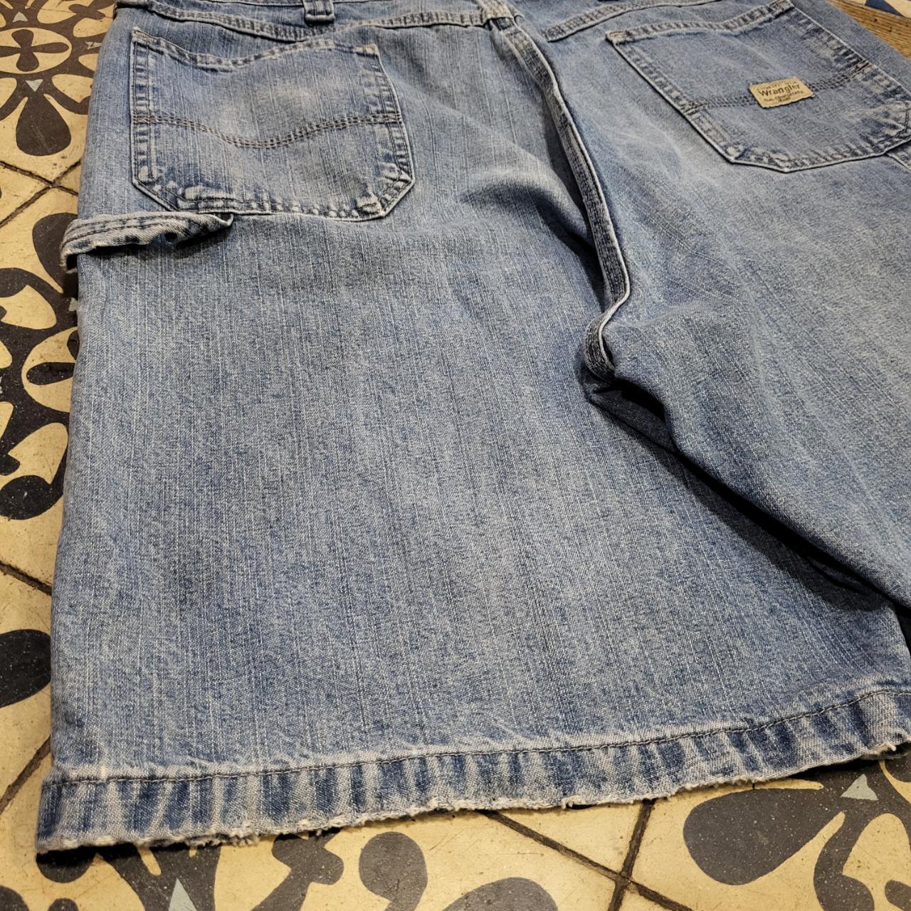 JRT5027 - American Vintage Denim Oversized Baggy Shorts Jorts with detailed embroidered Logo graphic carpenter workwear Old School Hip Hop skate grunge faded 90s Y2K style