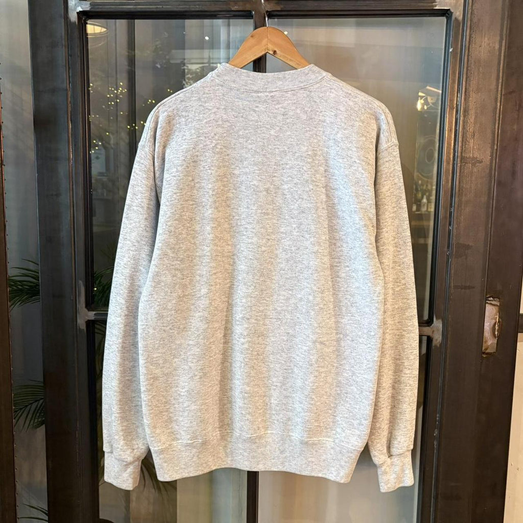 SWT614BR - Vintage Retro Essential Grey Hard Rock Cafe Crewneck Jumper Sweatshirt with Save the planet boston embroidered centre logo #90s #boston #essential #y2k #hardrock