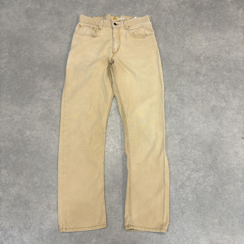 BR2701EL-U - Vintage retro essential  Carhartt Cream carpenter Trousers pants casual workwear #skater #utility #workwear #carpenter #carhartt