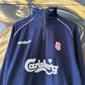Vintage Reebok Liverpool Fleece Mens Medium 2000/01 Carlsberg Training Drill Jumper Football 90s Y2K
