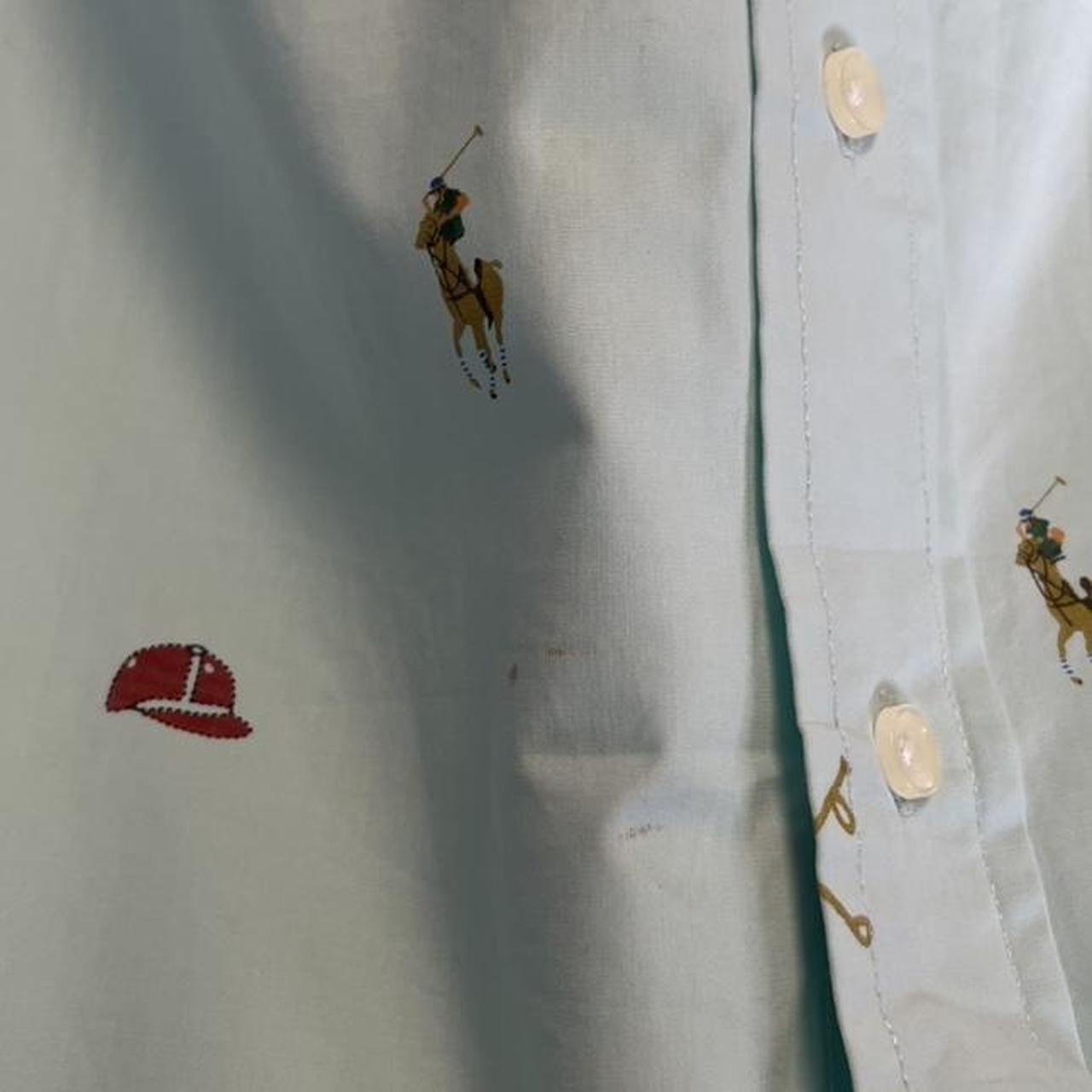 Ralph Lauren Baby Blue Monogram Button Up Shirt