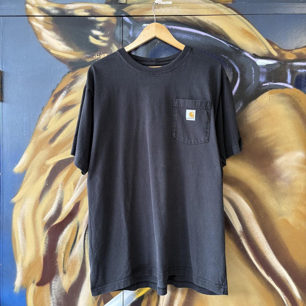 Vintage Carhartt  T shirt Mens Large Black K87 Pocket Heavyweight Workwear Durable Skate Tee Top 90s Y2K 00s