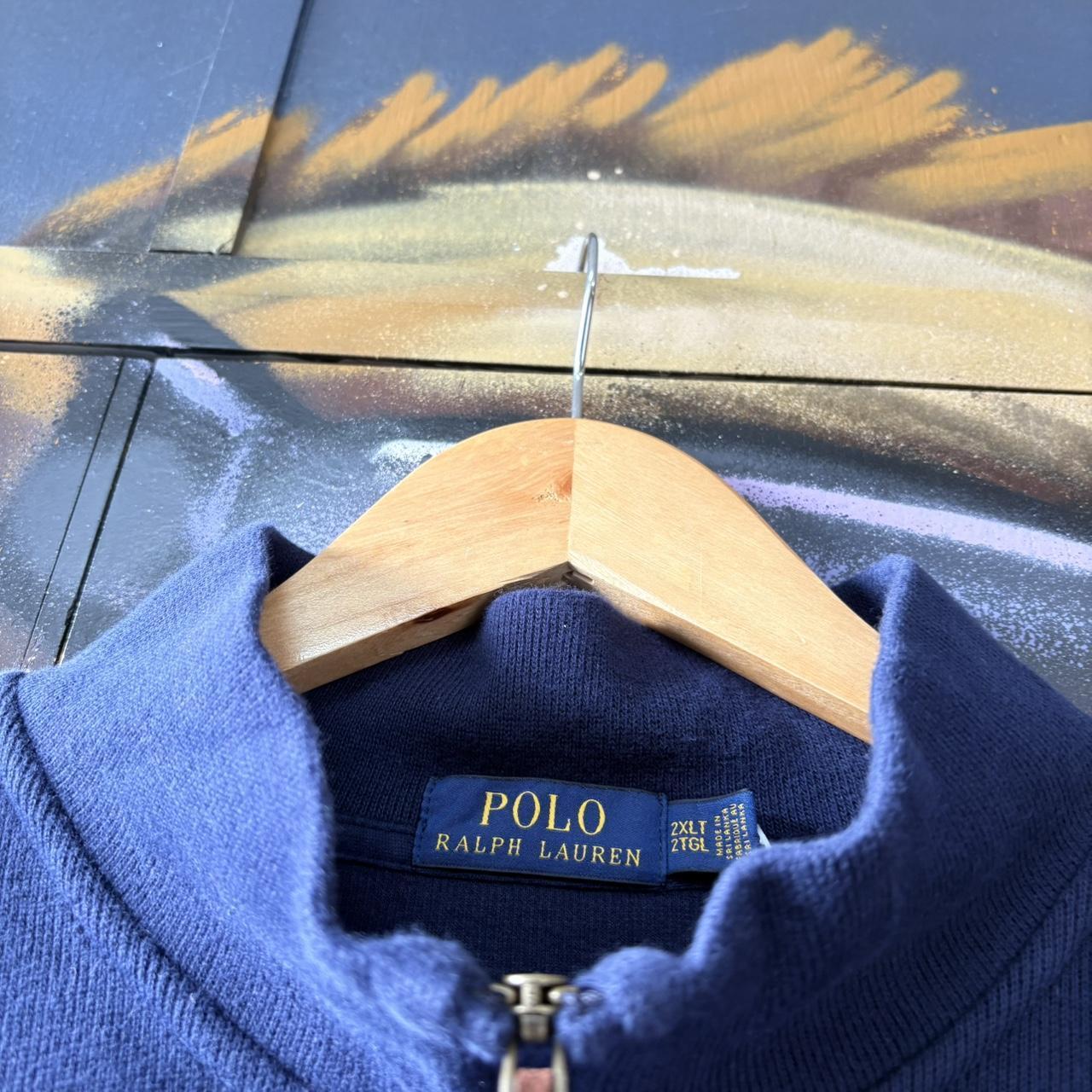 BR1602W-U - Vintage Ralph Lauren Navy Blue 1/4 quarter zip up Sweatshirt jumper fleece top #Y2K #preppy #quarterzip #smartcasual #oldmoney