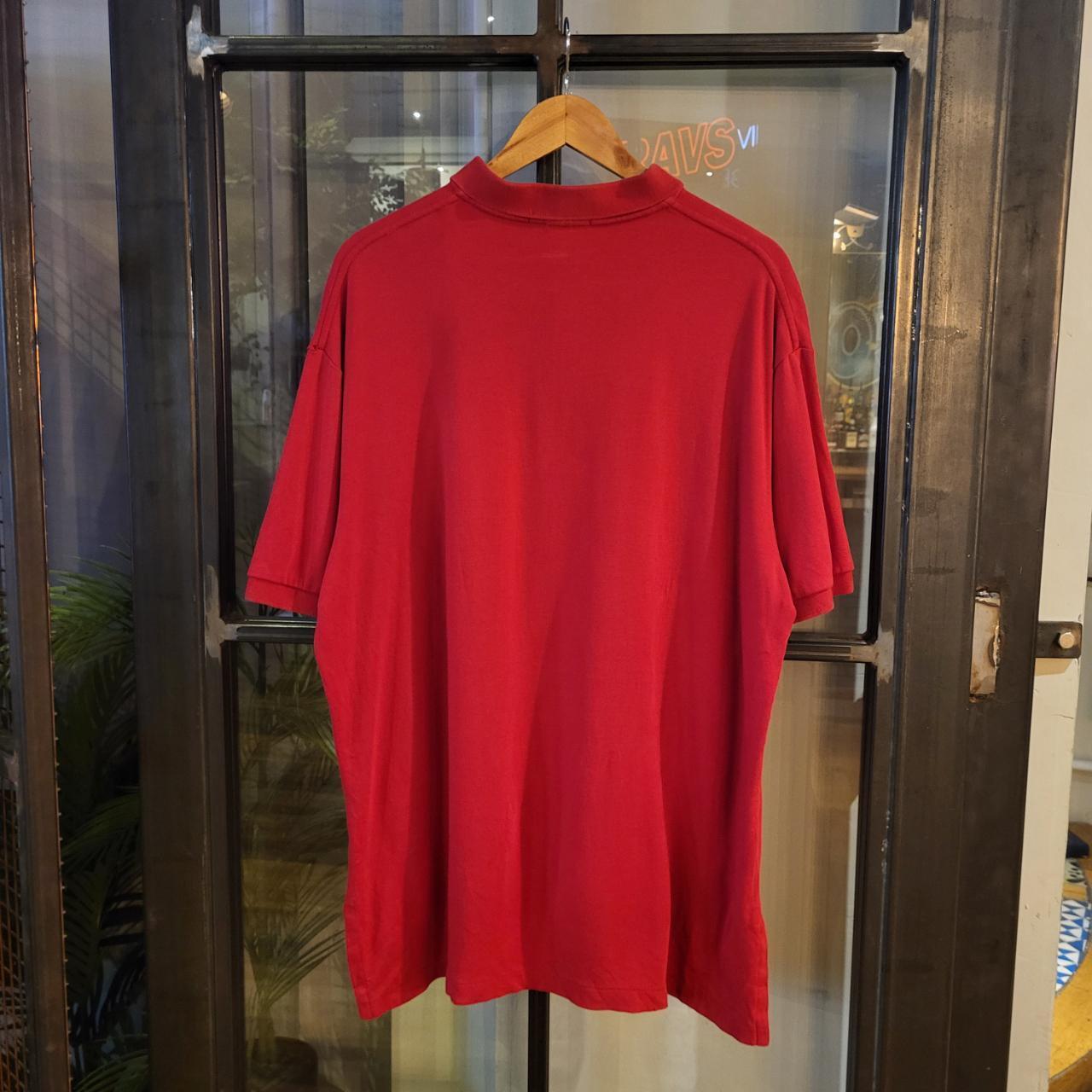 POL111 - Vintage Ralph Lauren Red Polo Shirt Short Sleeve collared button up top 90s Y2K Old Money Preppy Smart Casual style with embroidered logo of the iconic pony horse on chest