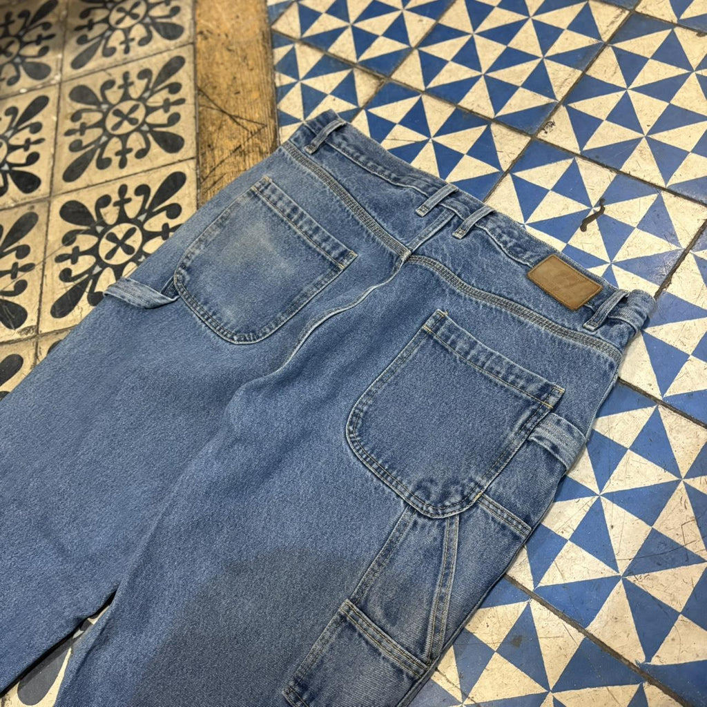 TRW410F-P - Vintage retro essential John Deere Blue Wash Denim Carpenter Jeans Trousers pants #denim #fit #johndeere #carpenter