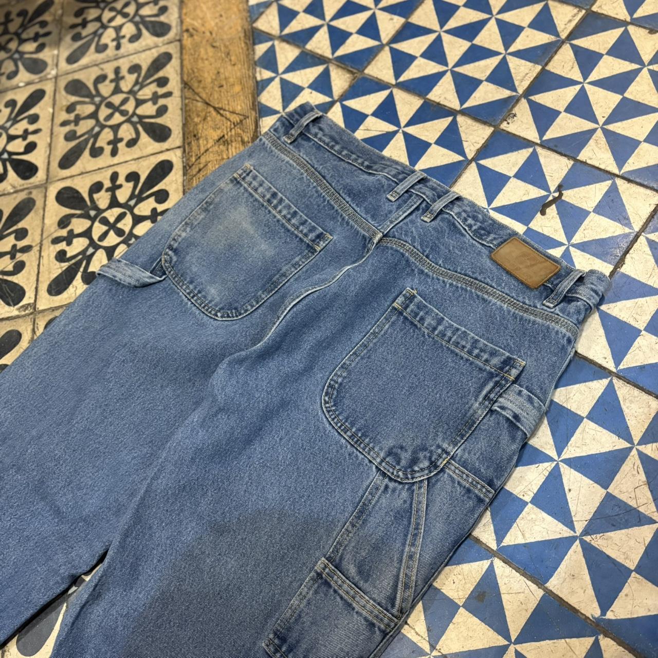 TRW410F-P - Vintage retro essential John Deere Blue Wash Denim Carpenter Jeans Trousers pants #denim #fit #johndeere #carpenter