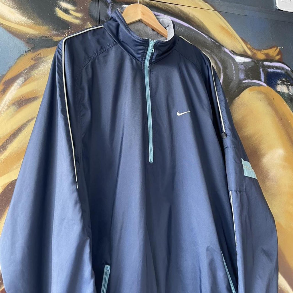 Nike Fleece Lined Quarter Zip Windbreaker Jacket
