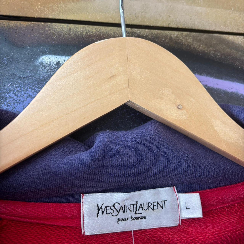 Yves Saint Laurent Embroidered Small Logo 1/4 Zip Sweatshirt