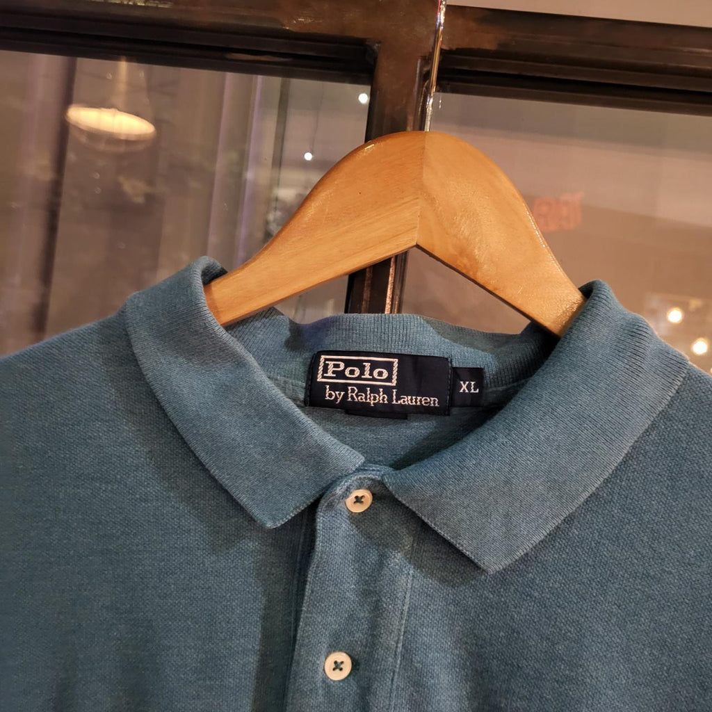 POL209 - Vintage Ralph Lauren Blue Green Polo Shirt Short Sleeve collared button up top #Y2K #preppy #chiefkeef #golf #oldmoney