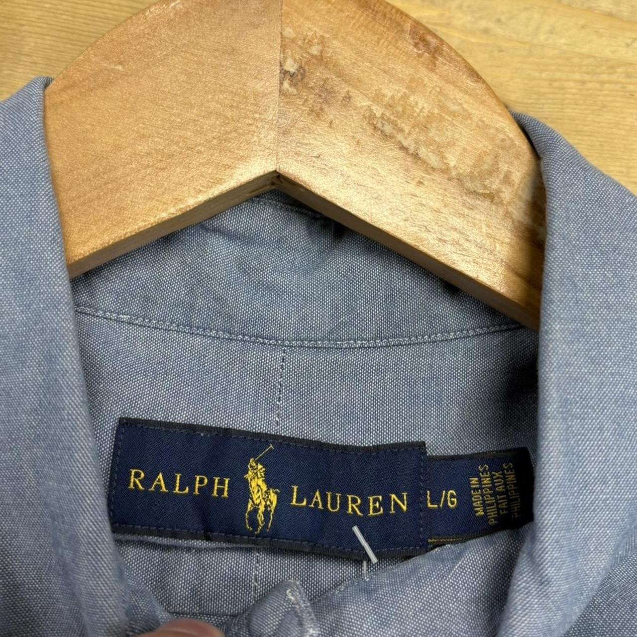 BR1912YP-U - Vintage Ralph Lauren Plain Blue Short Sleeve collared button up polo shirt top #Y2K #preppy #chiefkeef #smartcasual #oldmoney