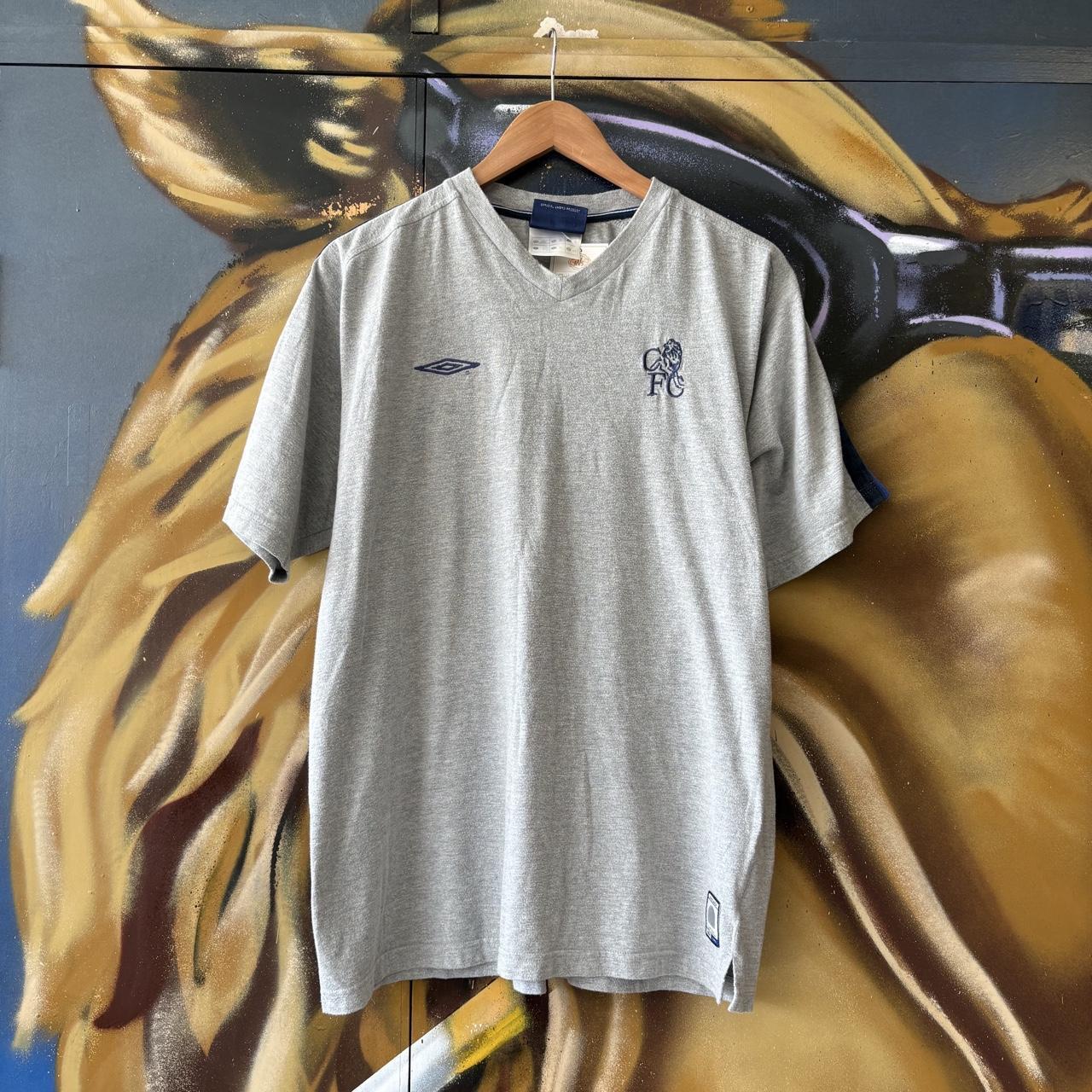 Vintage Umbro Chelsea T shirt Mens Large Grey 1998 2000 Football Autoglass Drill Training Tee Top