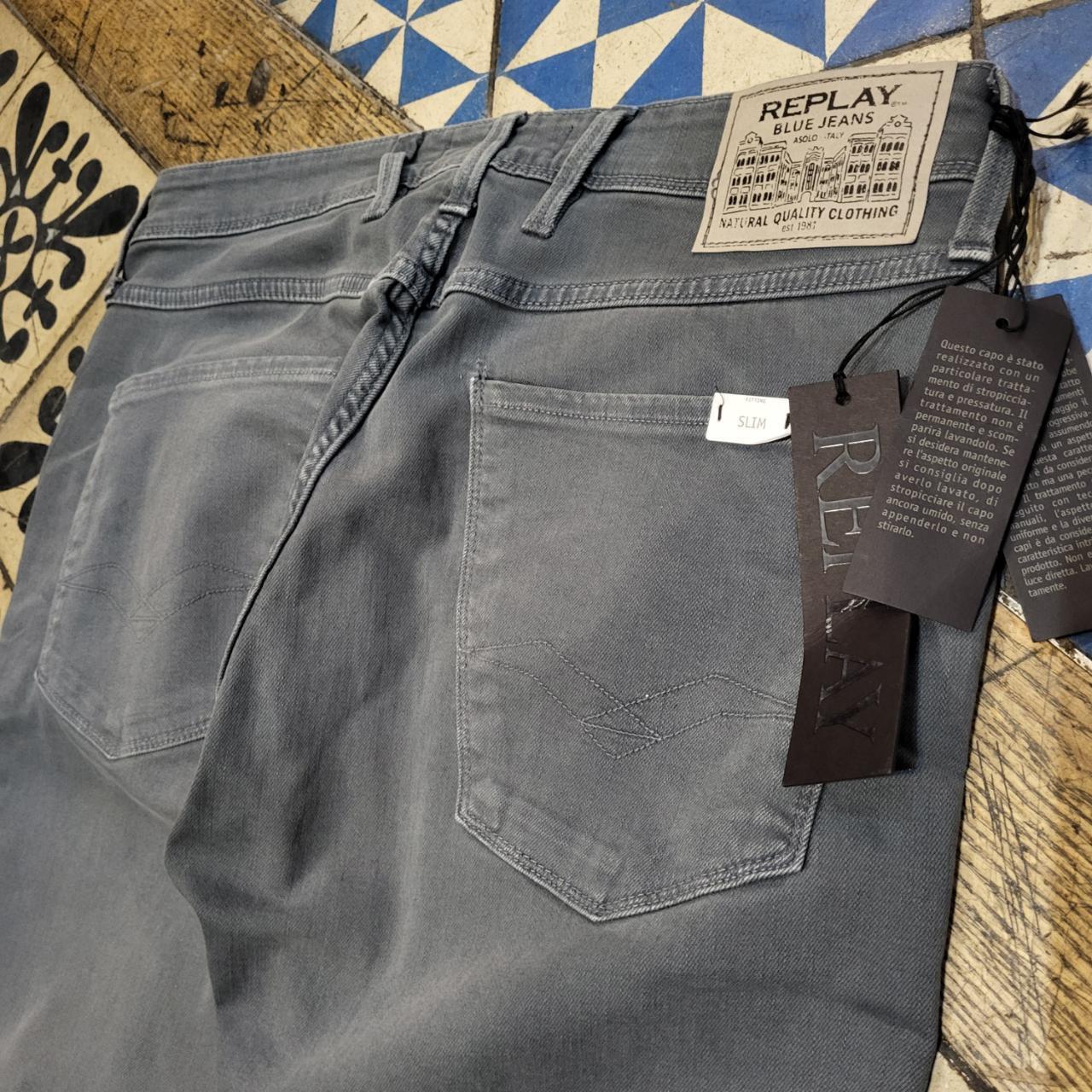 JNS202BR - Brand New with Tags Replay Grey Wash Denim Slim Fit Jeans Trousers pants #denim #denimjeans #replay #y2k #slimfit