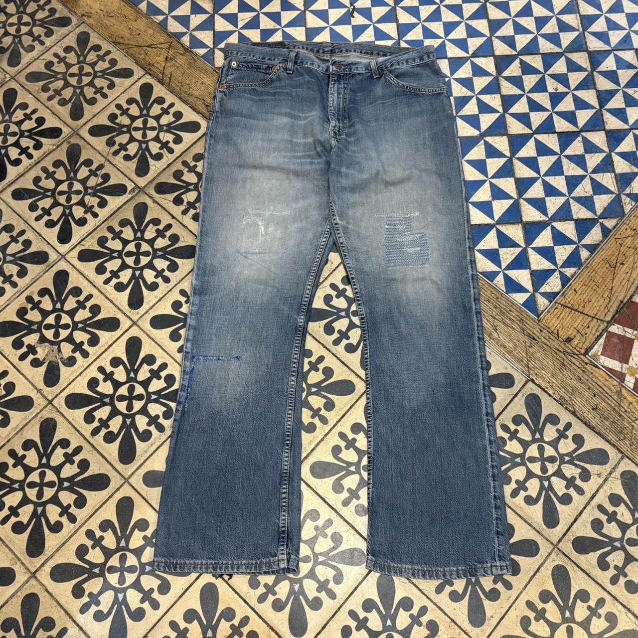 1224H63BR - Vintage retro essential Levi’s 507 Relaxed Bootcut Blue Wash Denim Jeans Trousers pants #denim #levis #levis507 #bootcut #relaxed