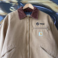 Vintage Carhartt Detroit Jacket Mens Large Full Zip Coduroy Collar Made in USA J001-BRN Workwear Canvas Heavyweight Coat 90s Y2K