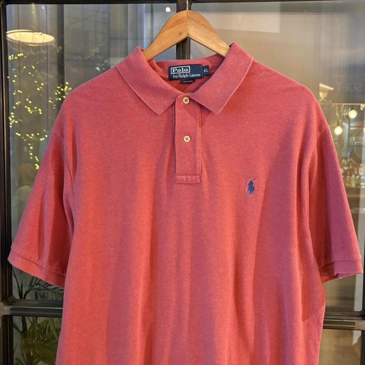 POL343 - Vintage Retro Ralph Lauren Plain Pink Polo Shirt Short Sleeve collared button up top  #Y2K #preppy #chiefkeef #oldmoney #ralphlauren