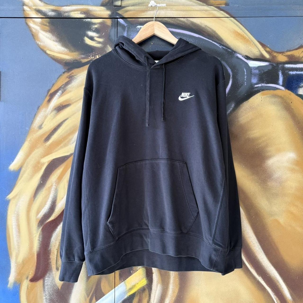 BR1912ALB-U - Vintage Retro Essential Black Nike Sweatshirt Hoodie with embroidered swoosh logo #90s #sportswear #essential # brand #y2k