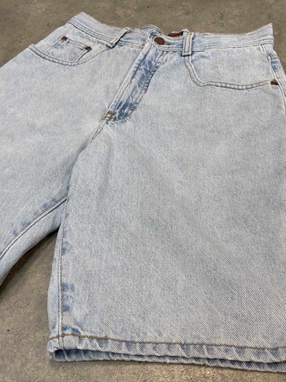 Vintage Jorts Light Mens 28” Blue Wash Denim Blue Wash Jean Shorts Baggy Wide Leg Skate Surf Hip Hop 00s Y2K
