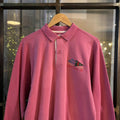1224C43 - Best Company Pink vintage 90s embroidered royal cruise long sleeve polo shirt polo jersey collared sweatshirt #bestcompany #jersey #smartcasual