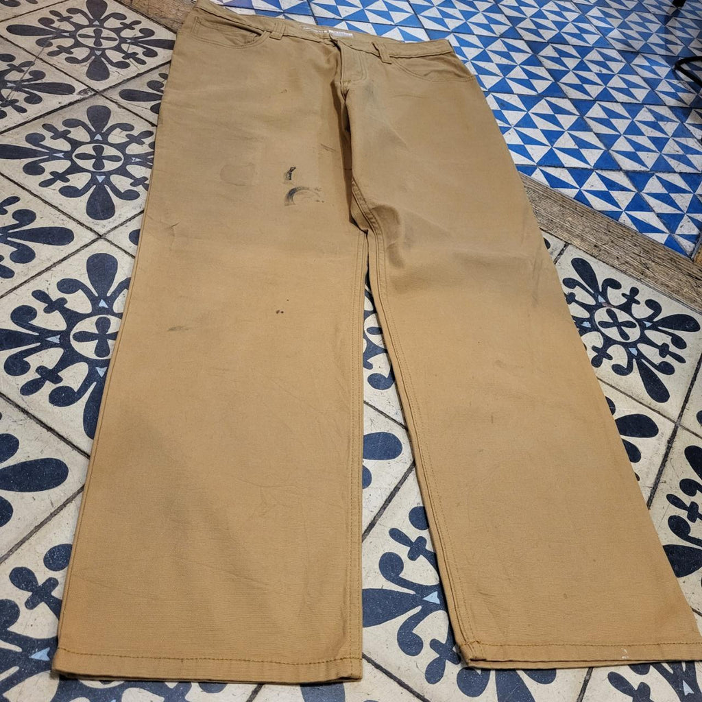 TRW108BR - Vintage retro essential Carhartt Tan Straight Leg Trousers pants casual workwear #skater #utility #workwear #carpenter #carhartt