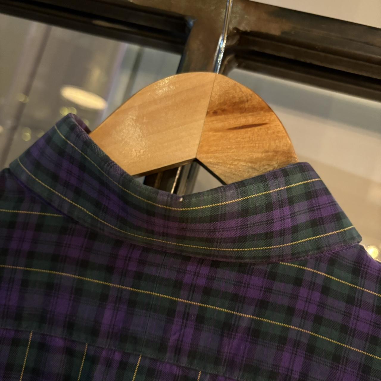 RLS112 - Vintage Ralph Lauren Purple Check Longsleeve collared button up shirt top #Y2K #preppy #chiefkeef #smartcasual #oldmoney
