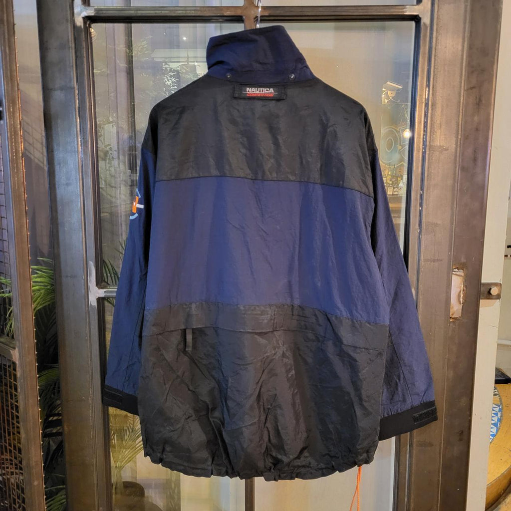 WDB023 - Vintage Retro Essential Nautica Competition Navy Black Windbreaker 1/4 quarter zip zip up Jacket