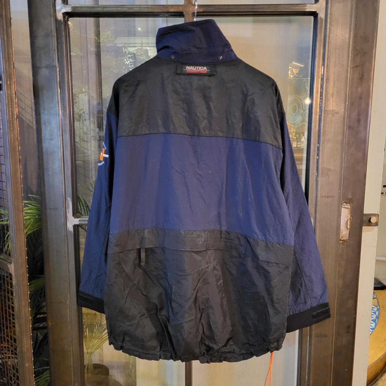 WDB023 - Vintage Retro Essential Nautica Competition Navy Black Windbreaker 1/4 quarter zip zip up Jacket
